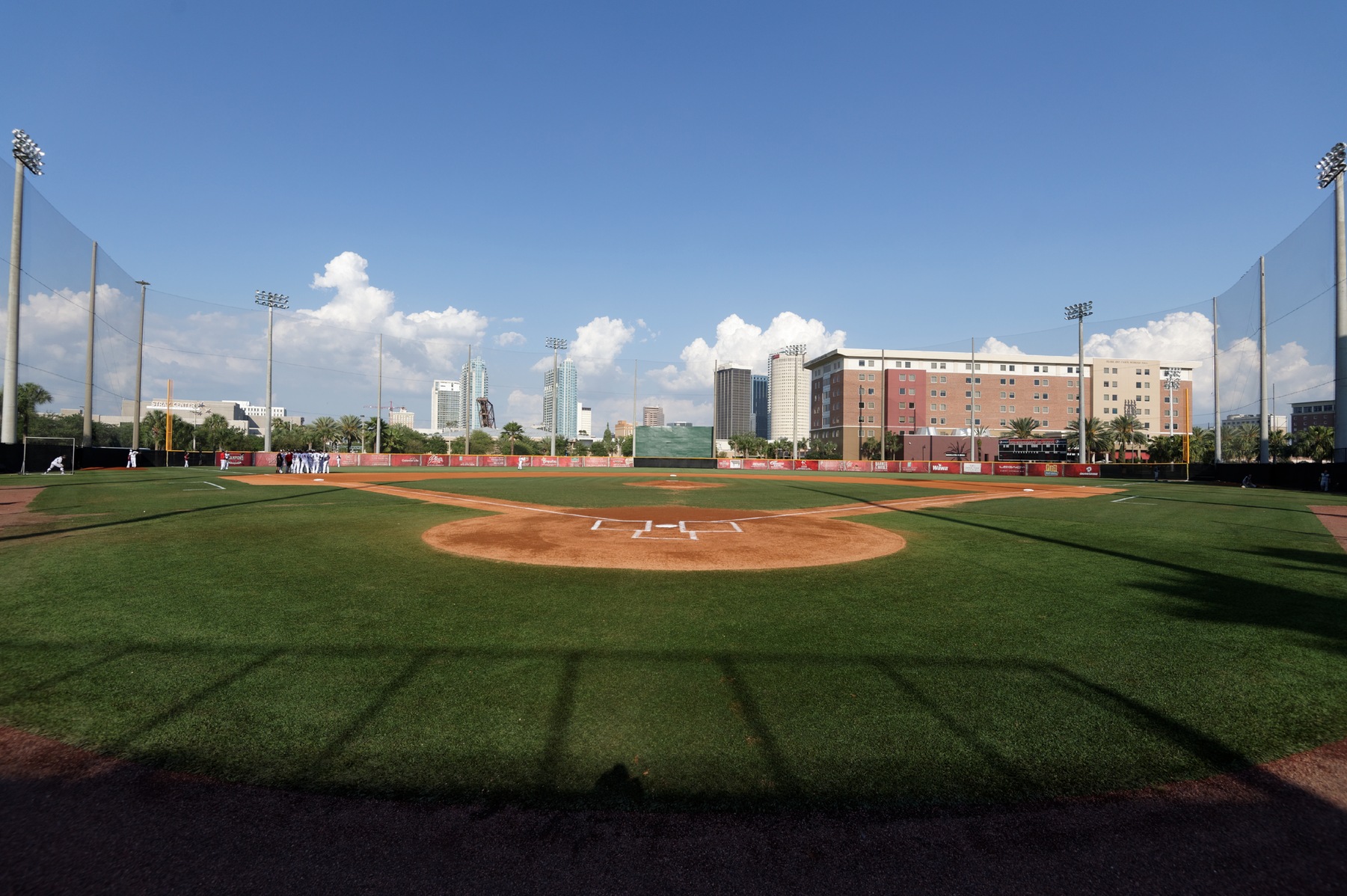 baseball field behind home plate