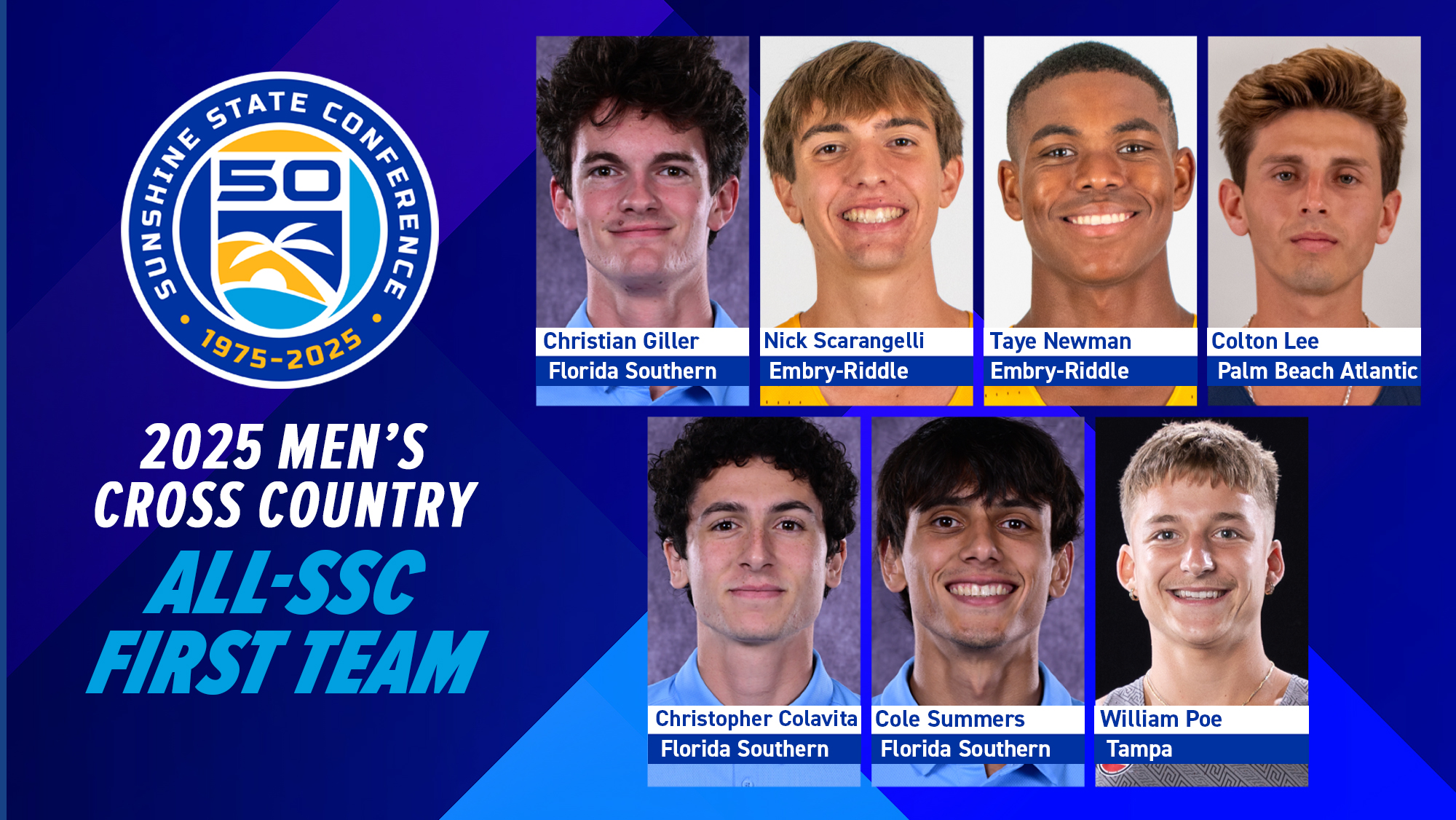 2025 Men's Cross Country First-Team All-Sunshine State Conference