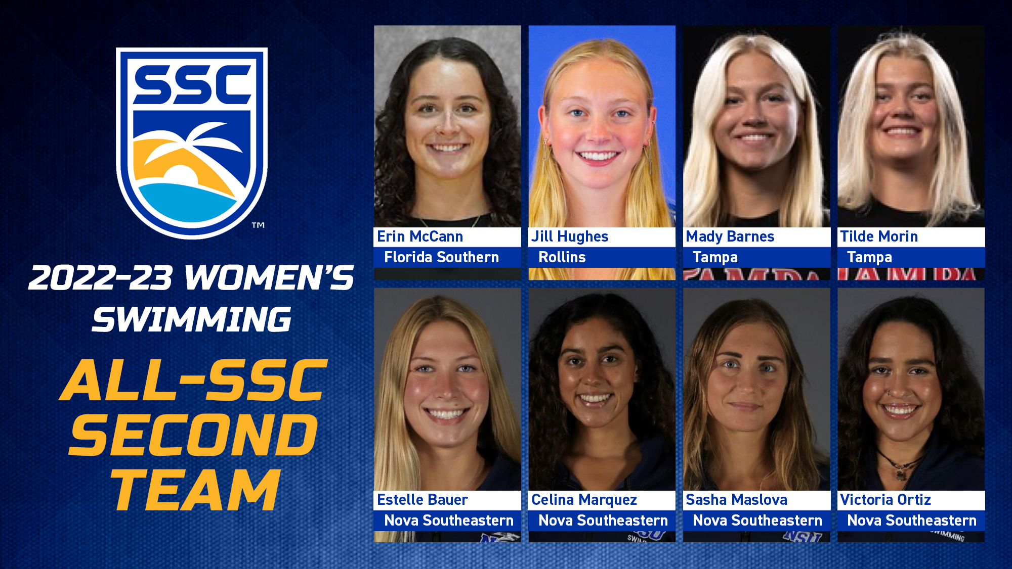 2022-23 Second-Team All-SSC Women's Swimming
