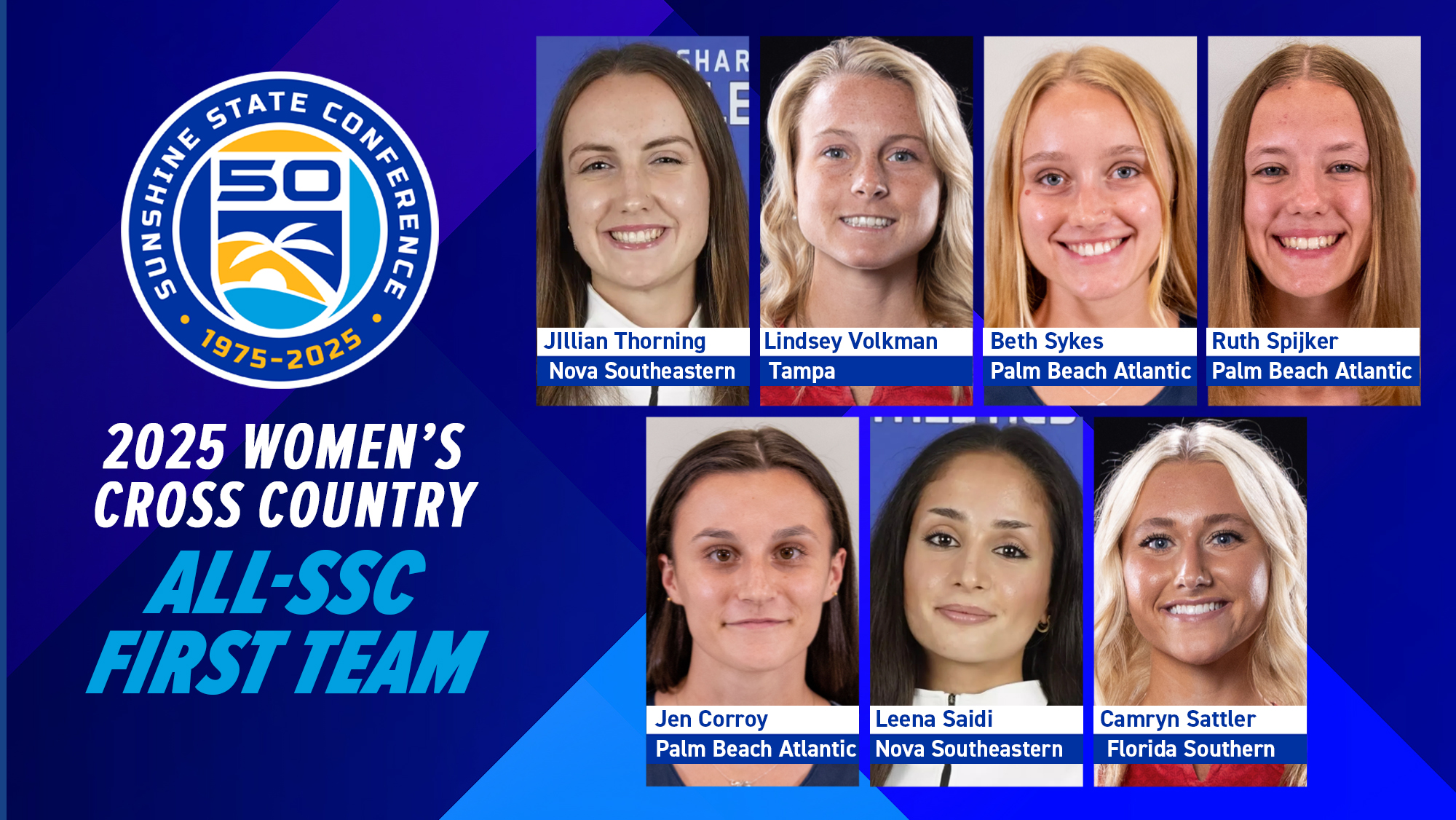 2025 Women's Cross Country First Team All-Sunshine State Conference