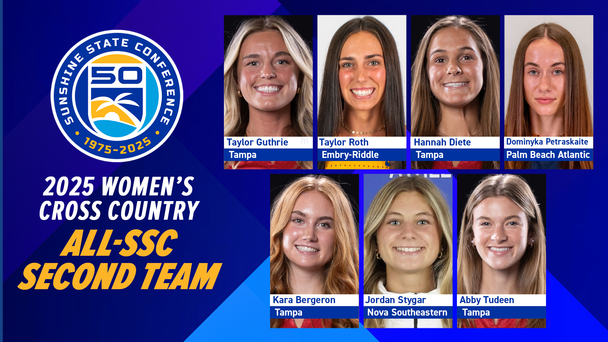 2025 Women's Cross Country Second Team All-Sunshine State Conference